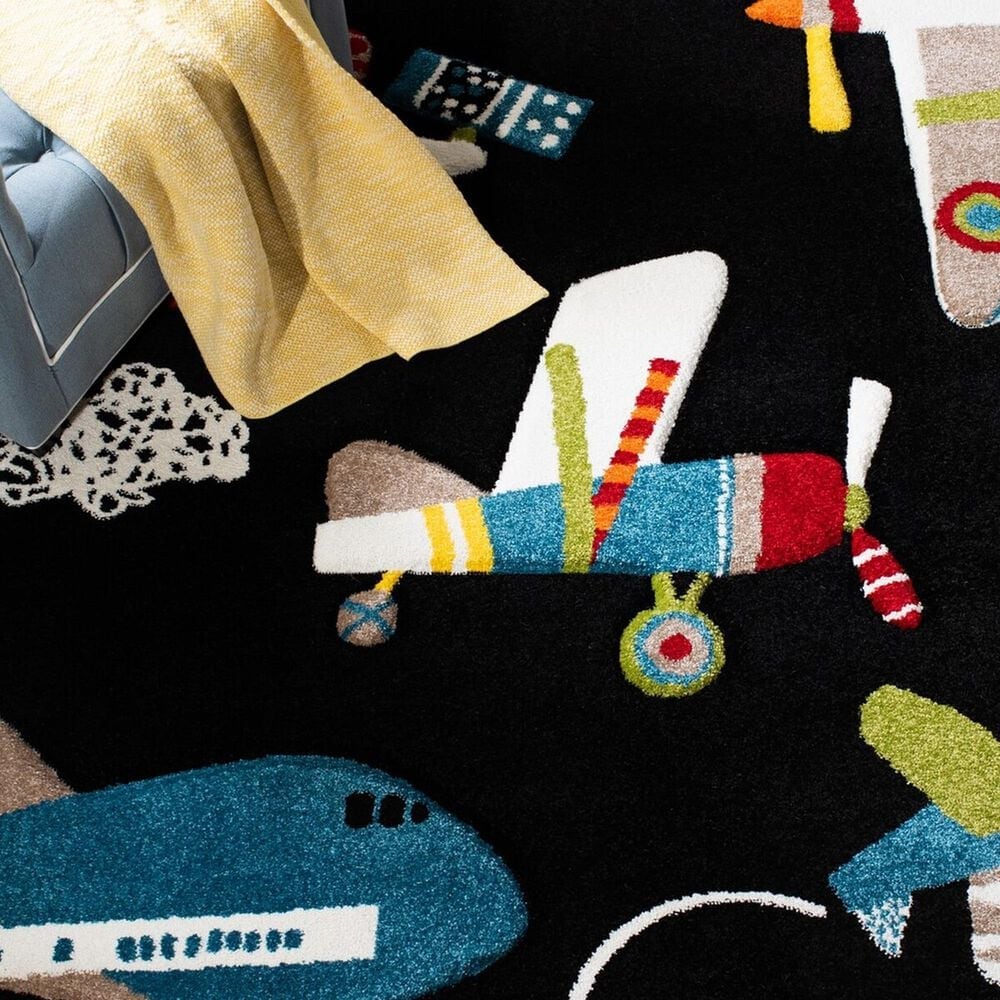 Safavieh Carousel Outer Space 5&#39;3&quot; x 7&#39;6&quot; Black and Ivory Kids  Area Rug, , large