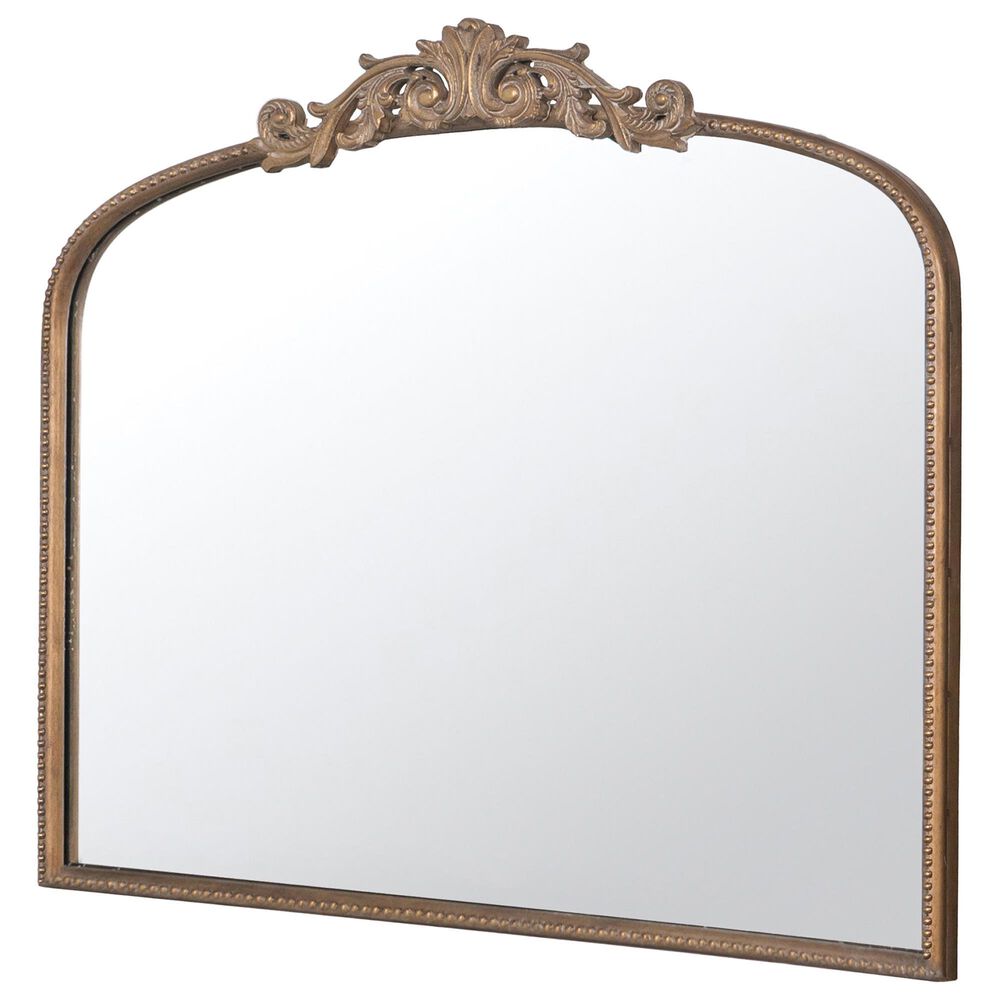 Hearth and Haven Arch Wall Mirror with Baroque Inspired Frame in Gold, , large