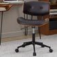 LumiSource Lombardi Swivel Office Chair with Espresso Faux Leather in Walnut, , large