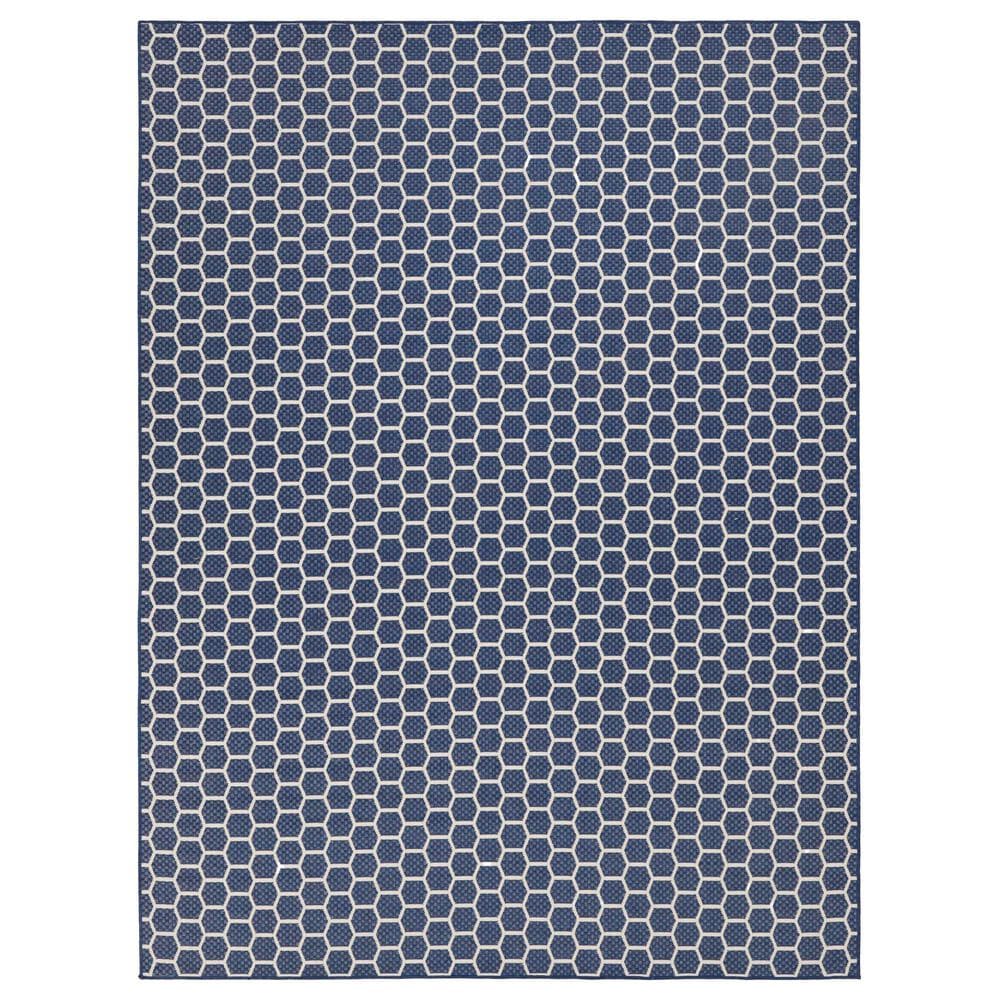 Nourison Twist Reversible 8" x 10" Navy Indoor/Outdoor Area Rug, , large