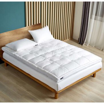 Blue Ridge Home Fashions Serta Queen Down Feather Mattress Topper in White, , large