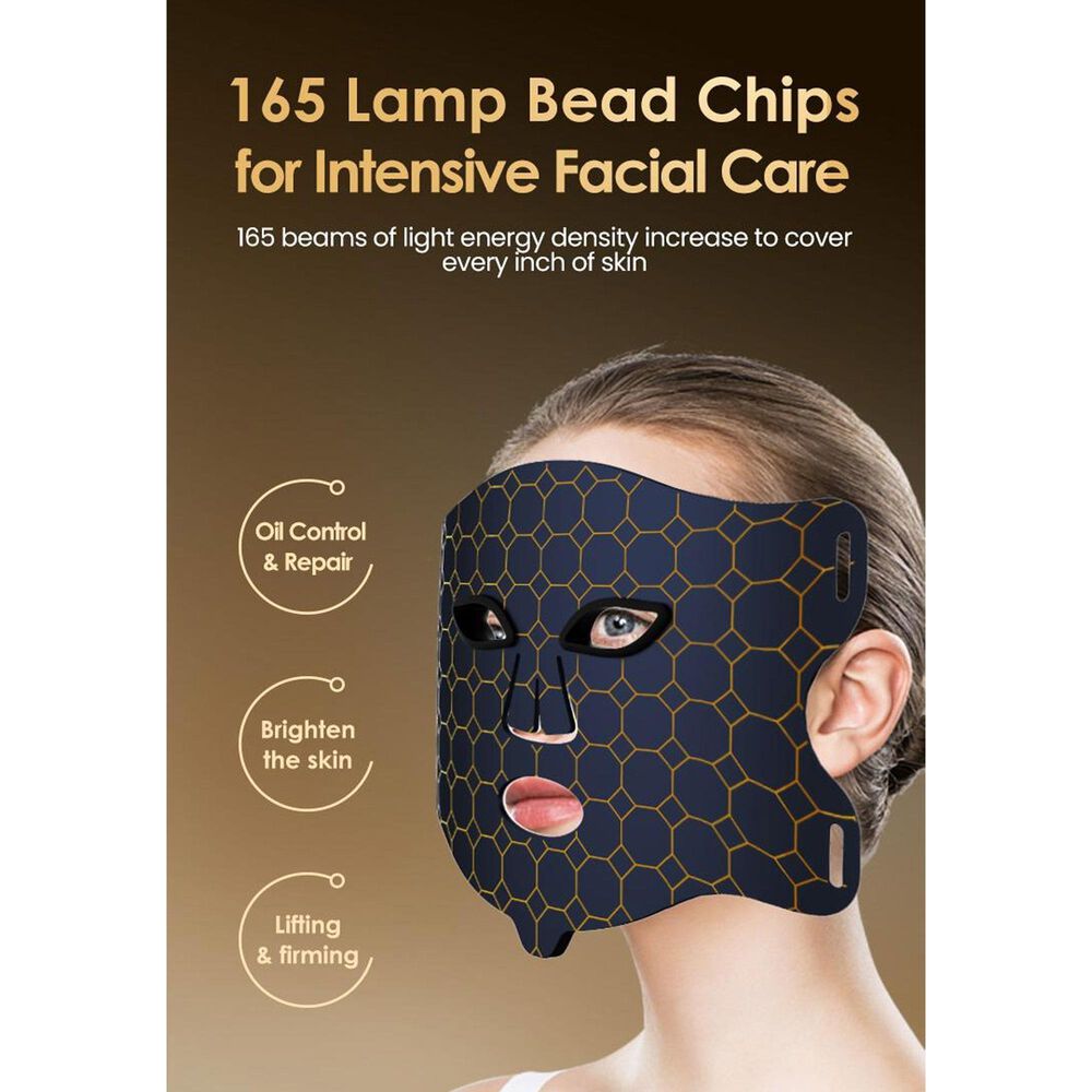 EZlife Red Light Therapy Mask with Vibration in Black, , large