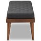 Baxton Studio Linus Accent Bench in Dark Grey, , large