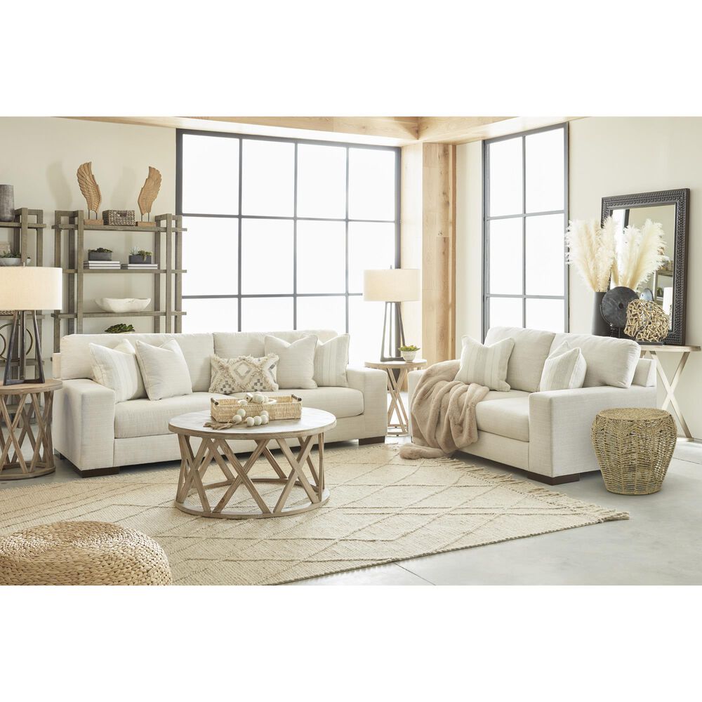 Ashley Maggie Stationary Sofa and Loveseat Set in Birch, , large