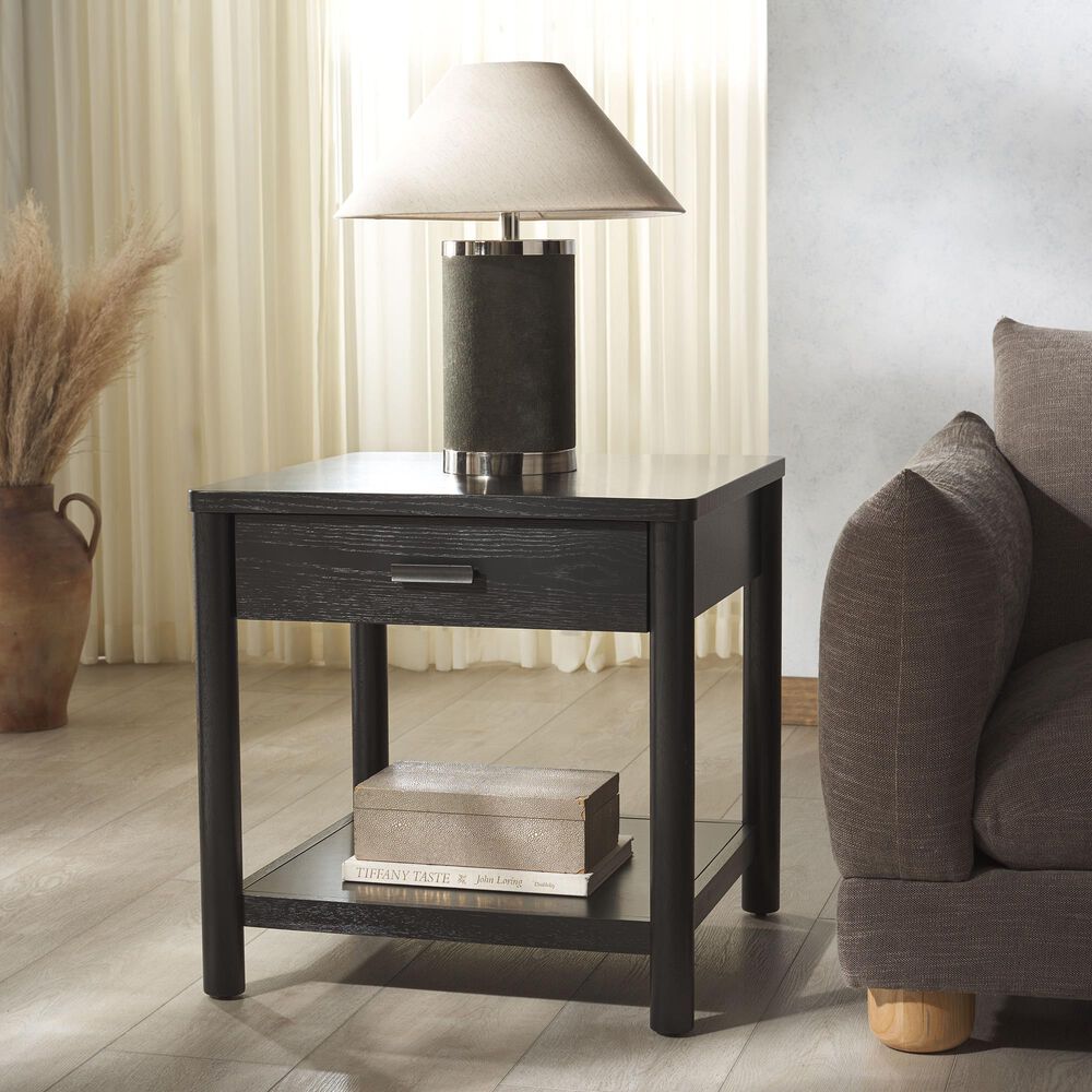 Safavieh Jaylessa 1-Drawer End Table in Black, , large
