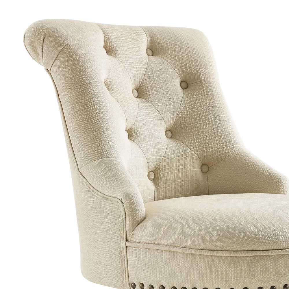 Linon Home Decor Sinclair Office Chair with Beige Cushion in Cherry, , large