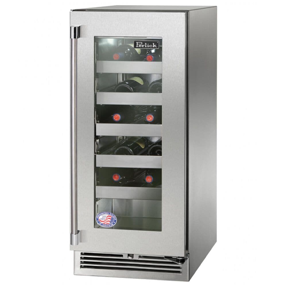 Perlick Signature 15" Outdoor Undercounter Wine Reserve with Right Hinge Glass Door in Stainless Steel and Panel Ready, , large
