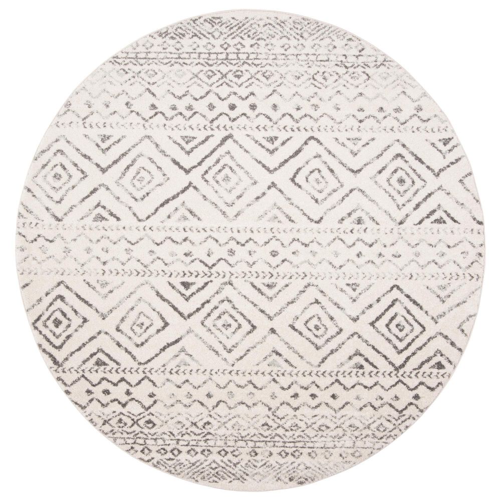 Safavieh Tulum Transitional 9" Round Ivory and Grey Area Rug, , large