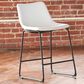 Ashley Centiar 24" Faux Leather Counter Stool in White, , large