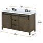 Lexora Home Marsyas 60" Double Bathroom Vanity in Rustic Brown with 2 cm White Cultured Marble Top and Rectangular Sinks, , large