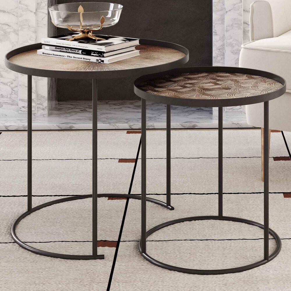 Tov Furniture Eve Side Table in Gold and Black, , large