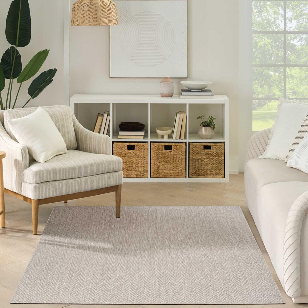 Nourison Horizon HOZ02 Grey 5&#39; x 7&#39; Indoor/Outdoor Area Rug, , large
