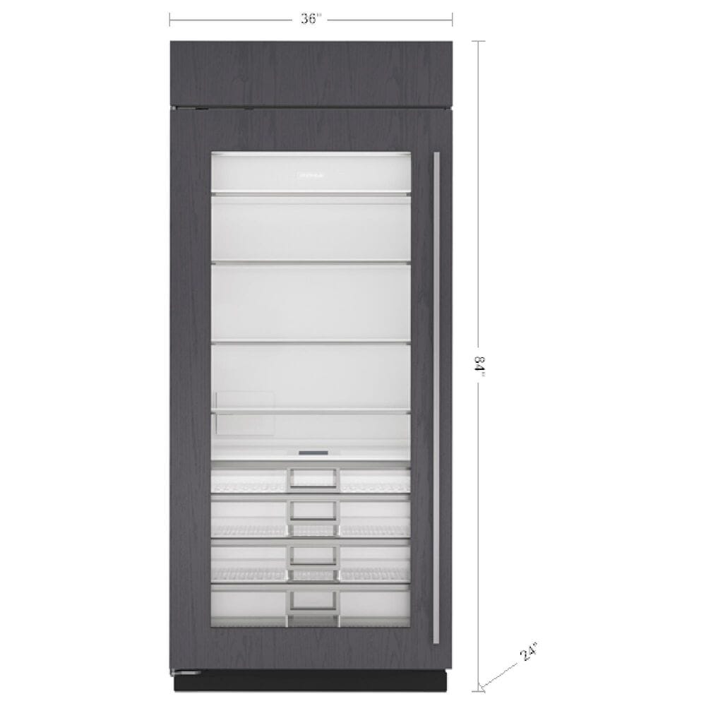 Sub Zero 22.9 Cu. Ft. Classic Left Hinge Built-In Refrigerator with Glass Door and in Panel Ready, , large