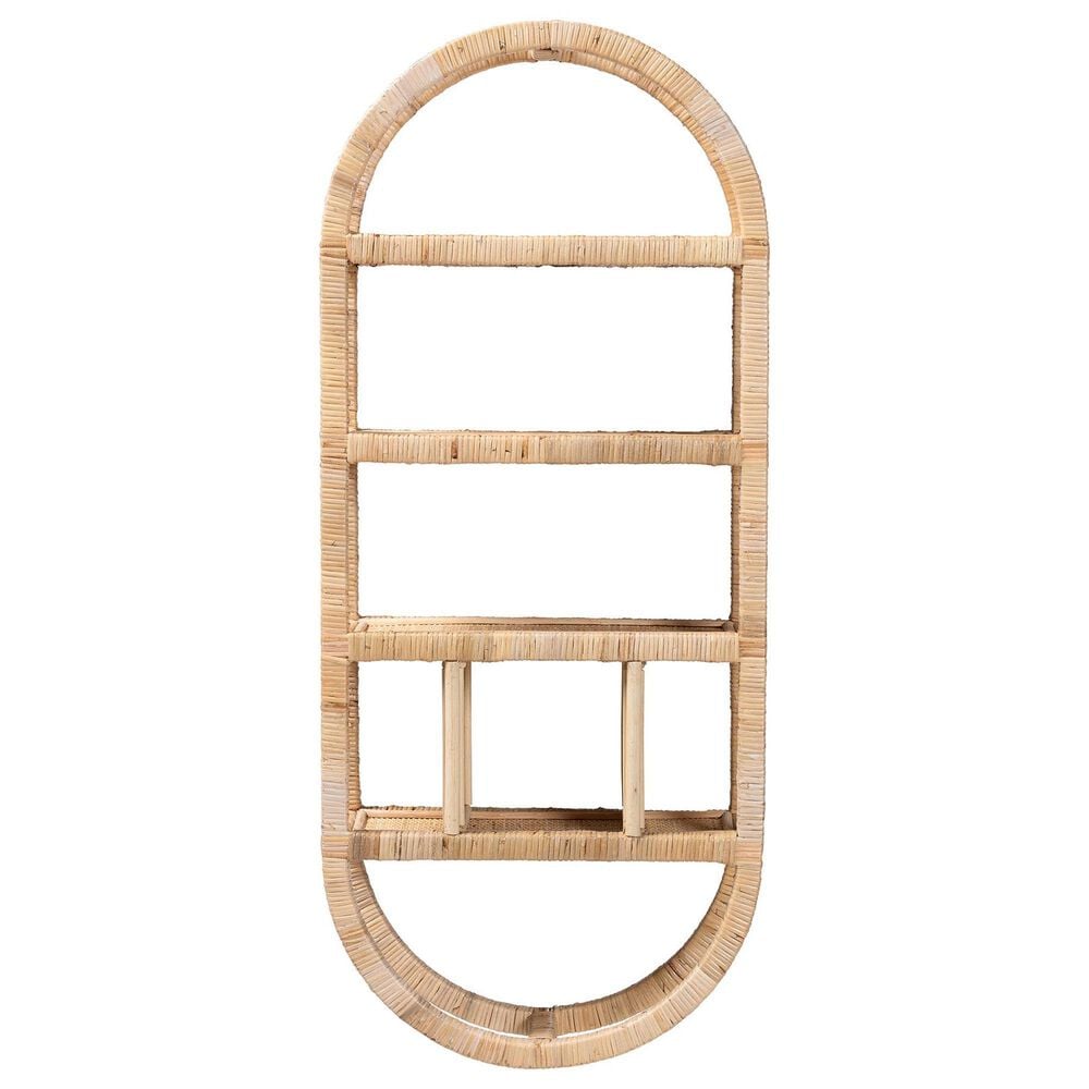 Baxton Studio Labonita 42" Arched Wall Shelf in Natural Brown, , large