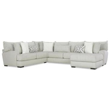 ViviCasa 3-Piece Stationary Right Facing Sectional in Silver, , large