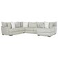 Albany Furniture 3-Piece Stationary Right Facing Sectional in Silver, , large