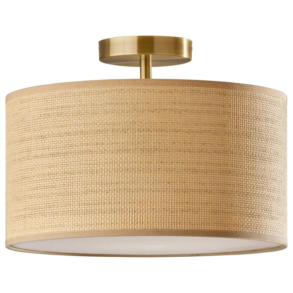 Adesso Harvest 1-Light Flush Mount in Antique Brass, , large