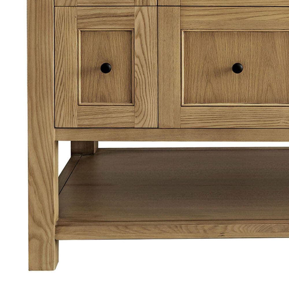James Martin Vanities Breckenridge 72&quot; Double Bathroom Vanity in Light Natural Oak with Single Hole 3 cm White Zeus Quartz Top and Rectangular Sinks, , large