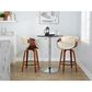 LumiSource Symphony 26" Swivel Counter Stool with Cream Upholstery in Walnut and Black (Set of 2), , large