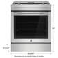JennAir 6.2 Cu. Ft. Rise 30" Electric Downdraft Slide-In Range in Stainless Steel and Black, , large