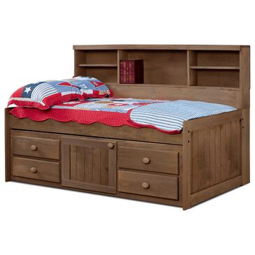 Rusticvale Twin Day Bed with Trundle and Door in Chestnut, , large