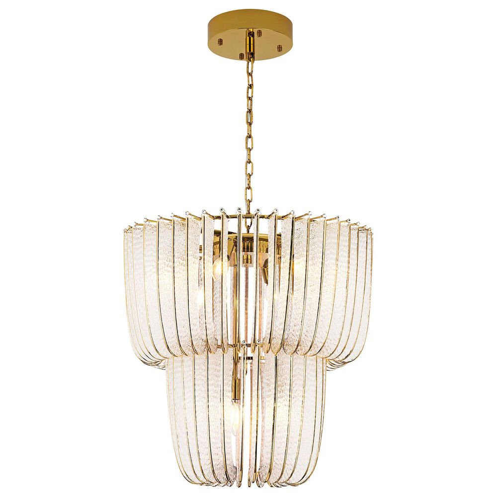 Golden Lighting Shahi 2 Tier 9-Light Chandelier in Titanium Gold, , large