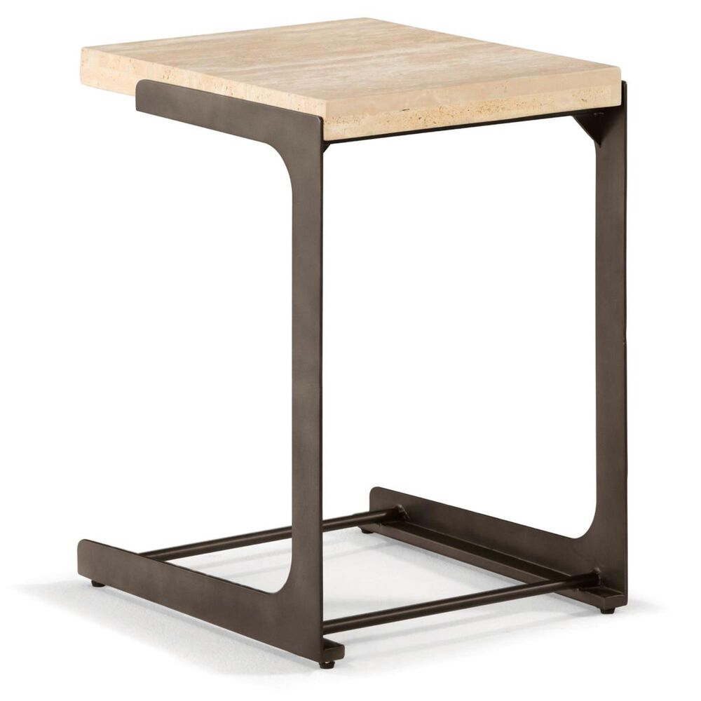 Omni Accent Table in Travertine Stone and Natural Light Brown , , large
