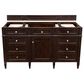 James Martin Vanities Brittany 60" Single Bathroom Vanity in Burnished Mahogany with 3 cm Eternal Jasmine Pearl Silestone Top, Rectangular Sink and FreePower Wireless Charger, , large
