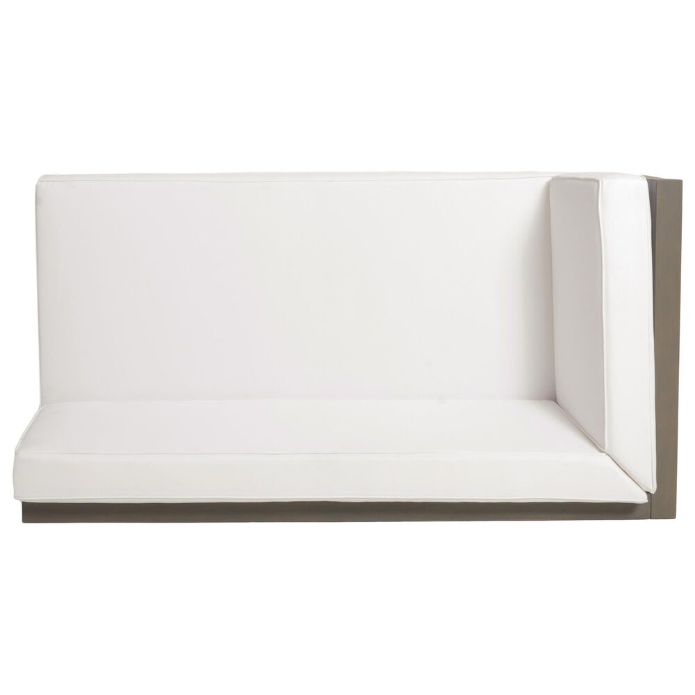 Hearth and Haven Brava Outdoor Corner Bench with Coffee Table in White, , large