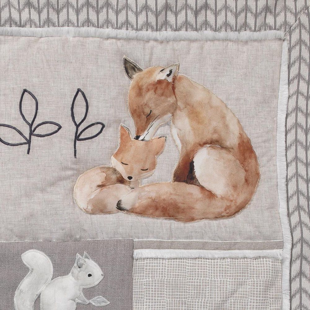 Lambs and Ivy Animals 4-Piece Nursery Crib Bedding Set in Beige, , large