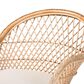 Baxton Studio Casilda Arm Chair with Natural Rattan in White, , large