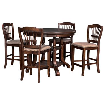 New Heritage Design Bixby 5-Piece Counter Height Dining Set in Espresso, , large