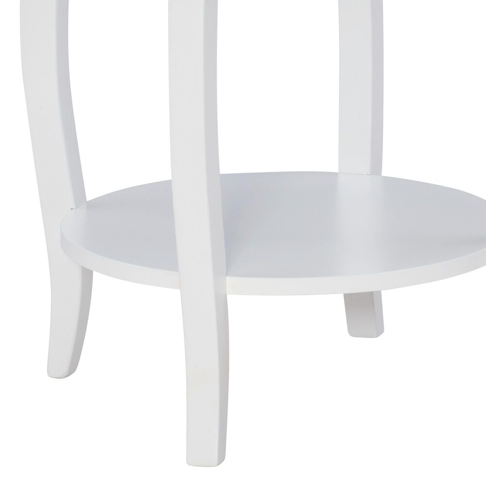 Linon Home Decor Rainbow Round Side Table in White, , large