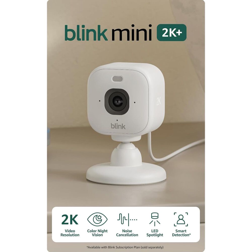 Blink Mini 2K+ Security Camera in White, , large