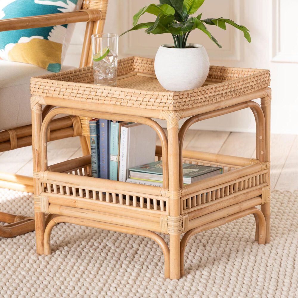 Baxton Studio Lombok End Table in Natural, , large