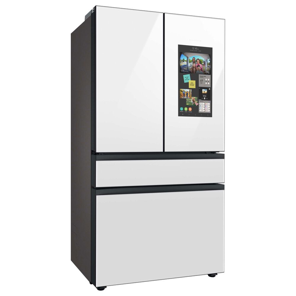 Samsung Bespoke 23 Cu. Ft. 4-Door Counter Depth French Door Refrigerator with Charcoal Glass Family Hub Panel Included  - Additional Panels Sold Separately, , large
