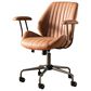 HOMLUX Mid Back Ergonomic Office Chair with Suede Leather in Brown, , large