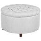 Regency Global Sourcing Knight 28" Round Storage Ottoman in White, , large
