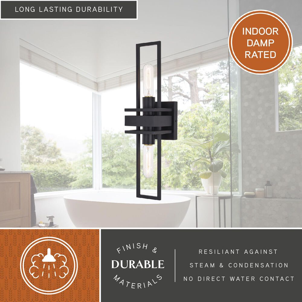 Vaxcel Marquis 2-Light Wall Sconce in Matte Black, , large
