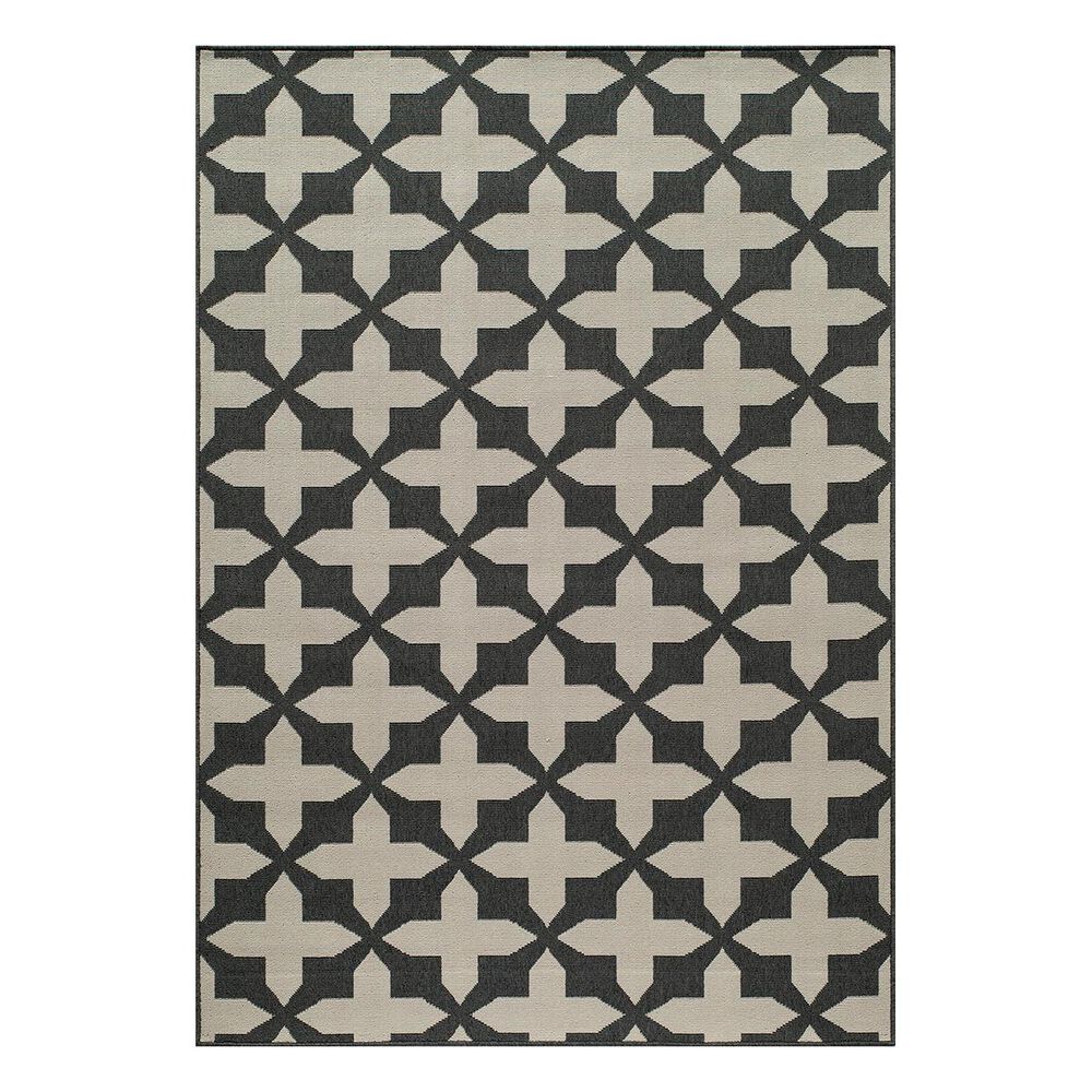 Momeni Baja BAJ-12 6"7" x 9"6" Charcoal Area Rug, , large