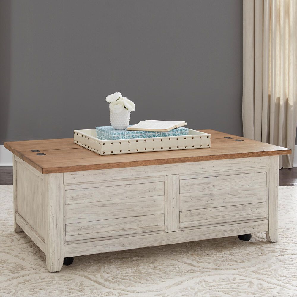 Belle Furnishings Farmhouse Reimagined Storage Trunk in White, , large