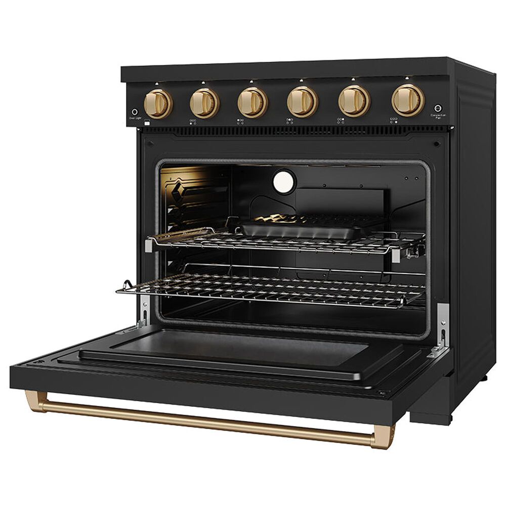Thor Kitchen Gordon Ramsay 6 Cu. Ft. Professional Freestanding Electric Range with Bronze Handle Kit in Black, , large