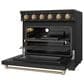 Thor Kitchen Gordon Ramsay 6 Cu. Ft. Professional Freestanding Electric Range with Bronze Handle Kit in Black, , large