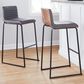 Lumisource Mason Mara Barstool with Grey Cushion in Black and Walnut (Set of 2), , large