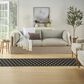 Nourison Twist Reversible 2"2" x 12" Black Indoor/Outdoor Runner, , large