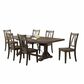 Mayberry Hill Finn Trestle Dining Table and 6 Dining Side Chairs in Walnut, , large