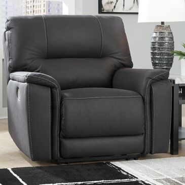 Signature Design by Ashley Henefer Power Recliner/Adjustable Headrest in Midnight, , large