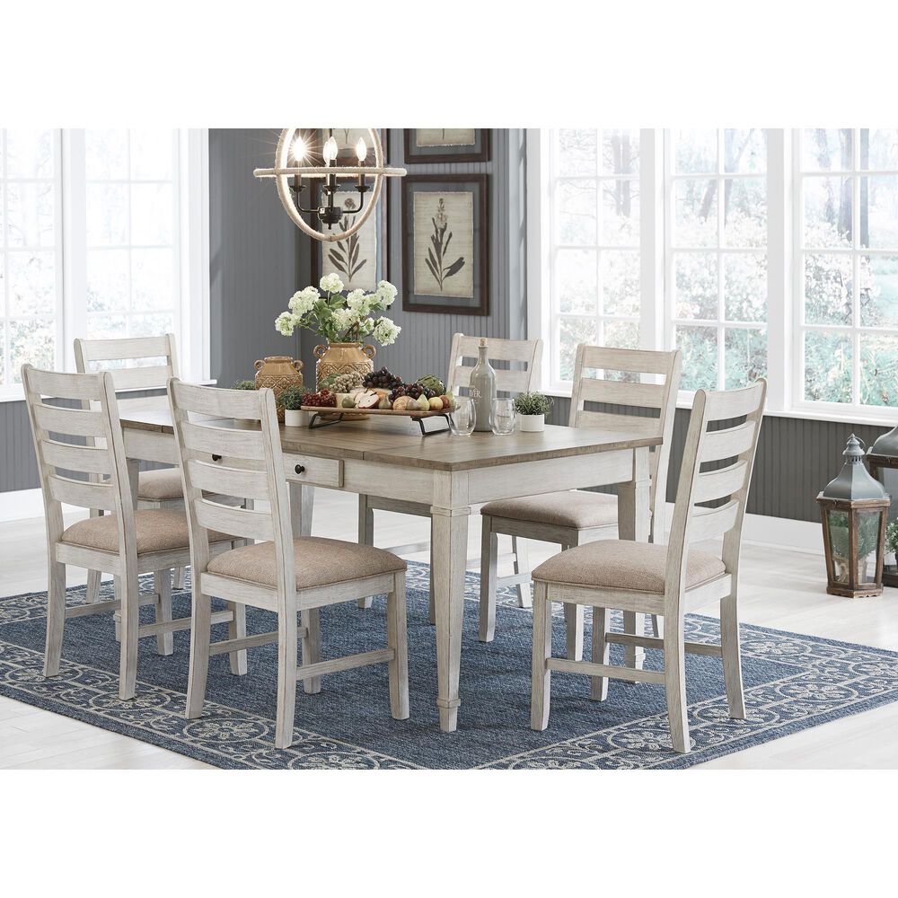 Ashley Skempton Dining Table in White and Light Brown - Table Only, , large