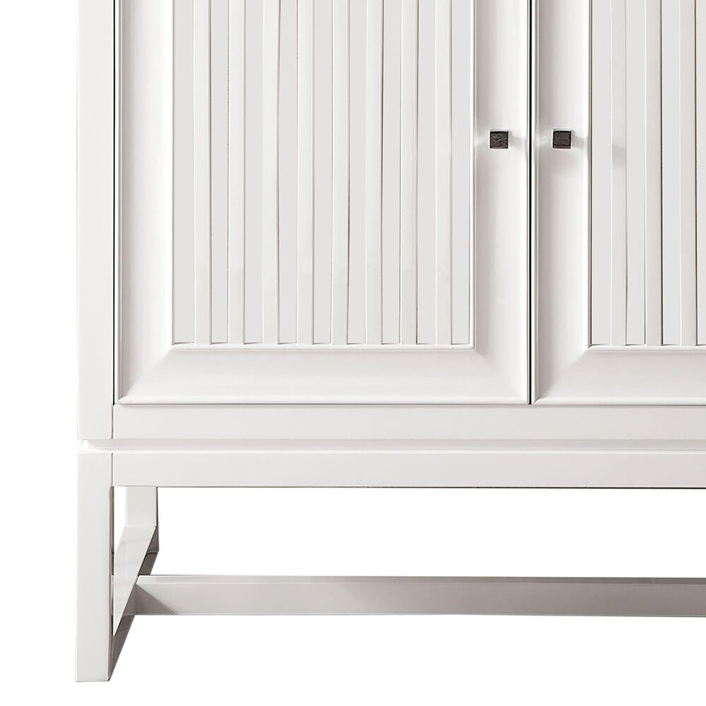 James Martin Vanities Athens 36&quot; Single Bathroom Vanity in Glossy White with 3 cm Ethereal Noctis Quartz Top and Rectangular Sink, , large