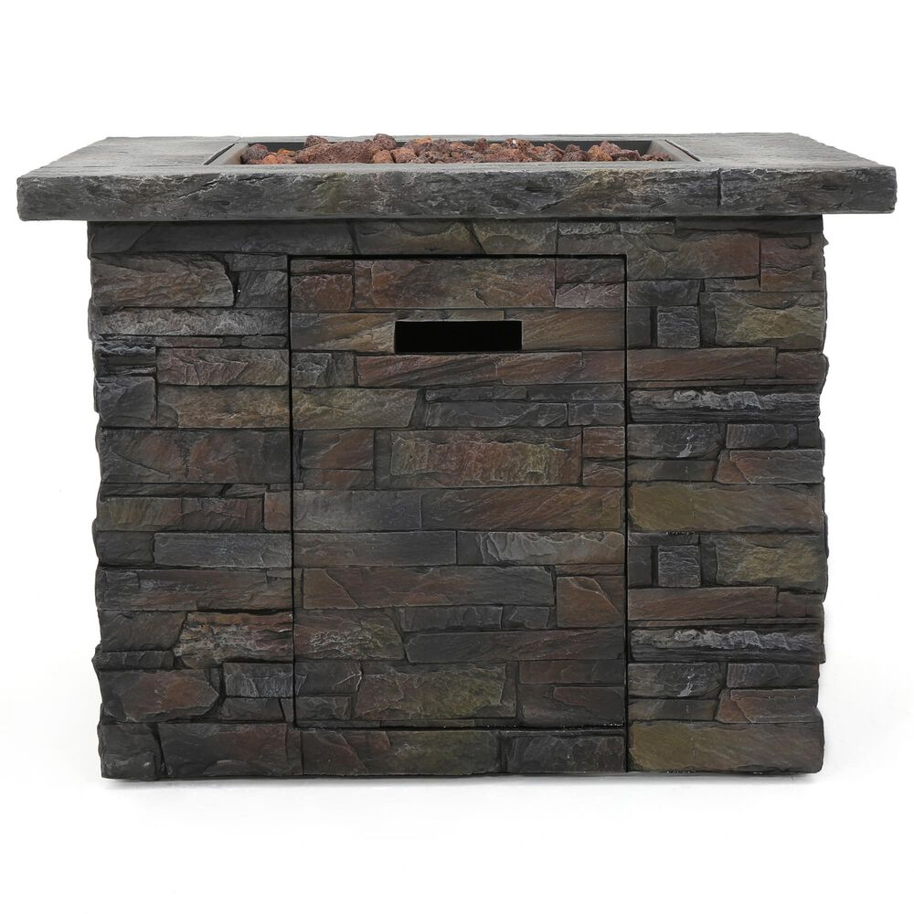 Hearth and Haven 35&quot; Square MgO Concrete Fire Pit in Stone Gray, , large